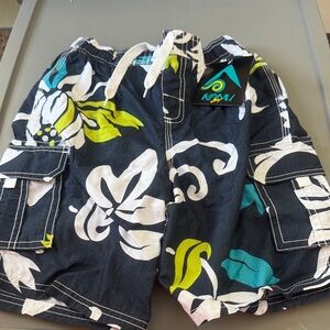 Kanu Surf Black Floral Swim Trunks